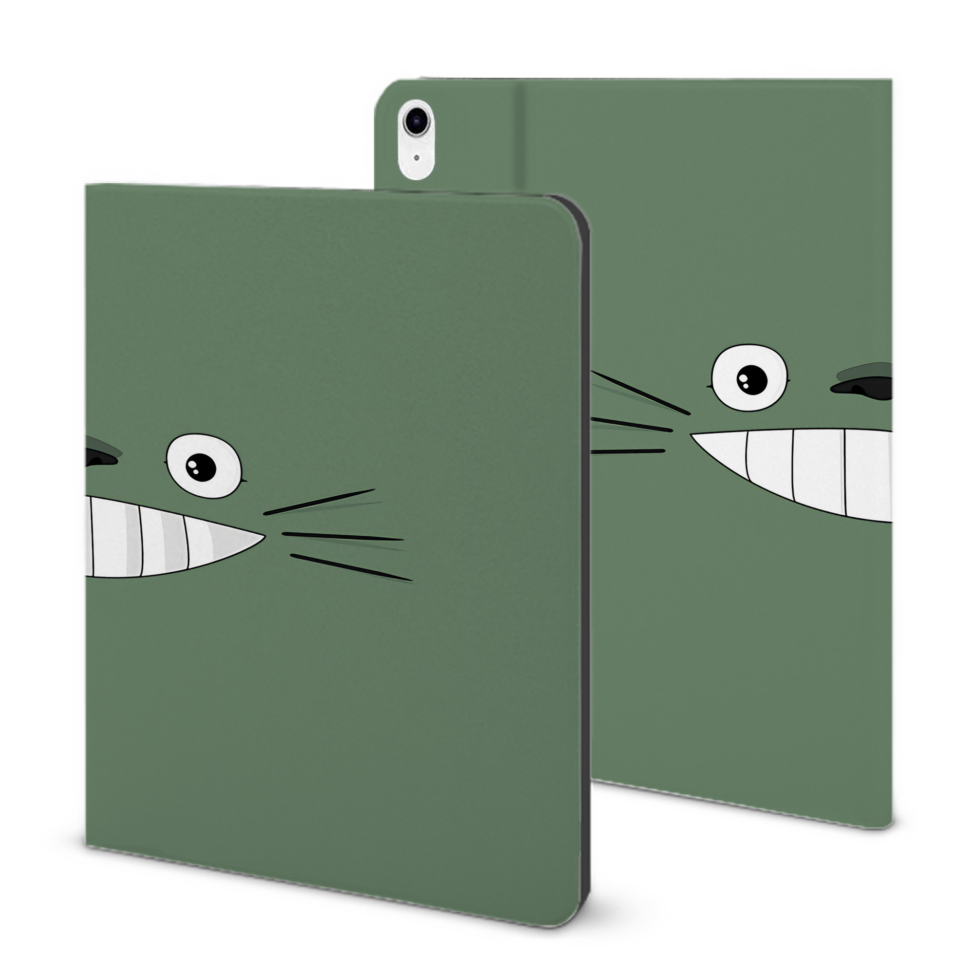 （画像用） となりのトトロ 草壁メイ 草壁サツキ My Neighbor Totoro Satsuki Kusakabe Mei Kusakabe IPad ケース ブック型 PUレザー TPU 耐衝撃 軽量 薄型 ペン収納なし 全面保護 IPad 各モデル対応